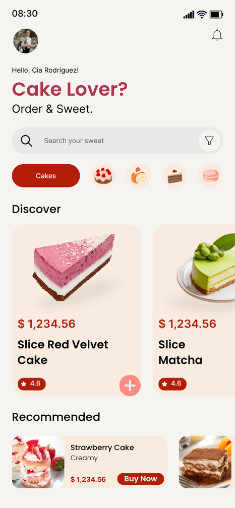 Cake App UI Design